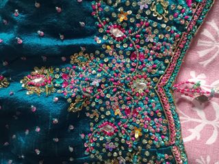 Traje Indú Azul y Rosa