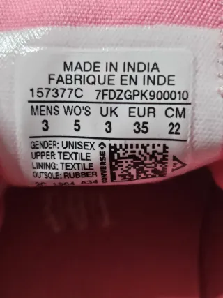 Zapatillas Converse Grises y Rosas Talla X