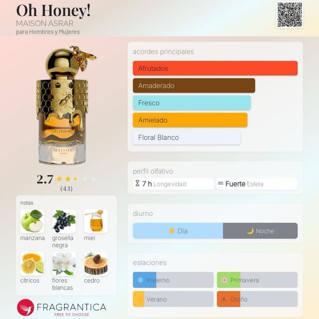 Maison Asrar Oh Honey! Perfume Dorado