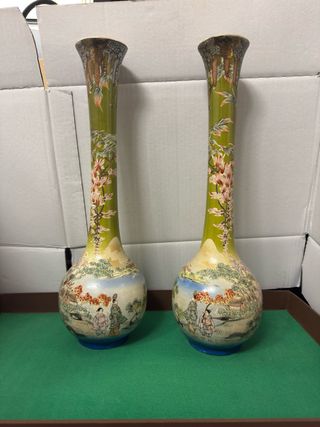 Coppia vasi ceramica stile Satsuma