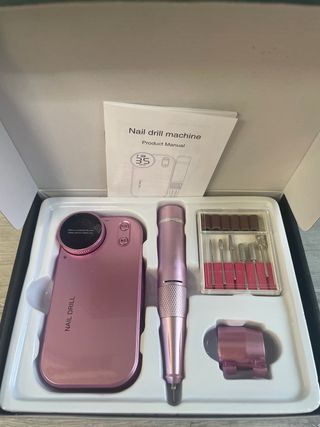 Torno de uñas inalámbrico rosa