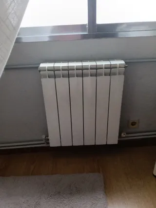 Radiador de metal blanco y gris