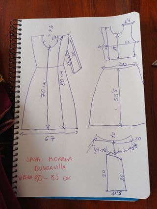 Saya bordada para virgen de 80 a 85 cm ideal