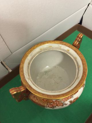 Antico Bruciatore Incenso Giapponese Kutani