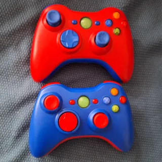 2 Mandos Xbox 360 Rojo y Azul