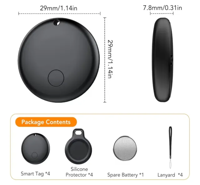 Localizzatore Bluetooth Bianco (Confezione da 4)