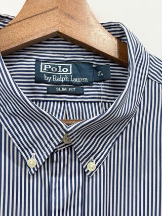 Camicia Polo Ralph Lauren a righe blu e bianche XL