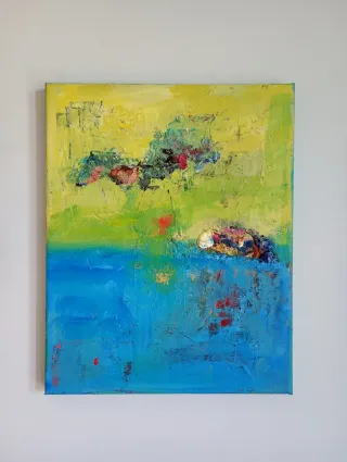 Dipinto astratto su tela. Idea arredamento