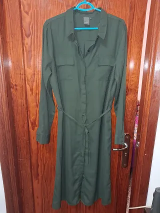 Vestido camisero verde T.L