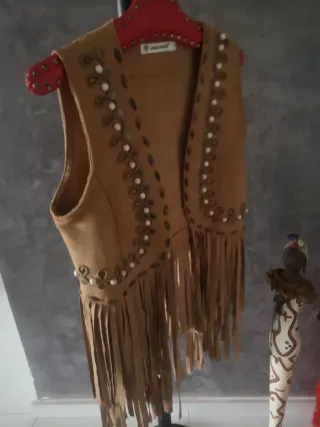 Chaleco bordado flecos JAUNE ROUGE Talla L