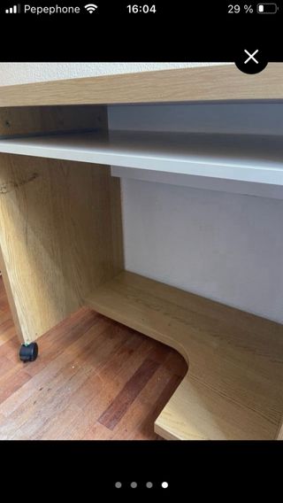 Mesa escritorio madera con ruedas
