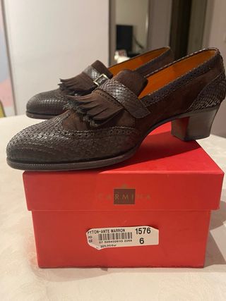 Zapatos marca Carmina Ante y Pitón Marrones