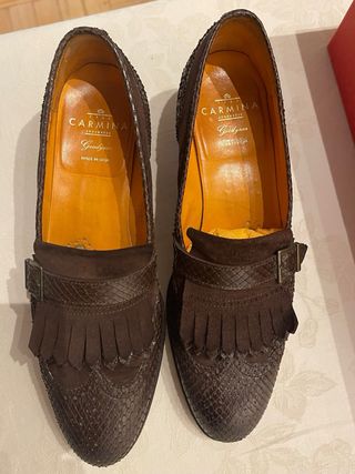 Zapatos marca Carmina Ante y Pitón Marrones