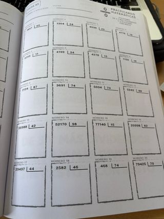 PRACTICANDO MATEMÁTICAS - DIVISIONES.