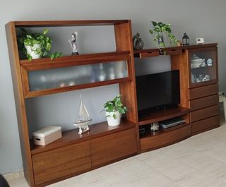 Mueble Comedor/TV Madera y Cristal