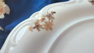 Piatto decorato oro e bianco