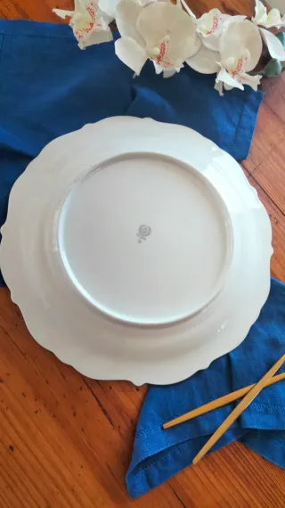 Piatto decorato oro e bianco