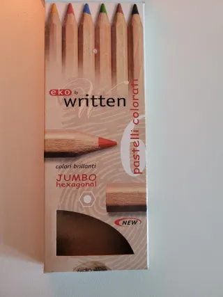 6 Pastelli colorati eko written JUMBO