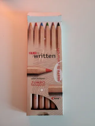 6 Pastelli colorati eko written JUMBO