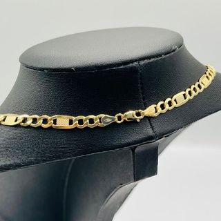 CADENA FIGARO LABRADA 3x1. Hueca. Oro 18k.