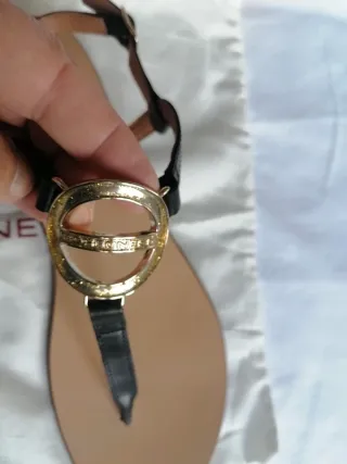 Borbonese infradito donna oro e nero