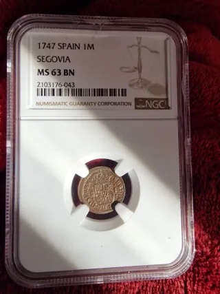 1747 Spagna 1M Segovia MS 63 BN NGC