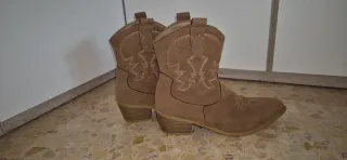 Botas cowboy beige/marrón