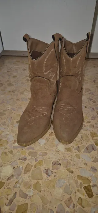 Botas cowboy beige/marrón