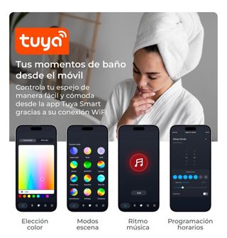 Espejo LED Redondo Antivaho con Mando