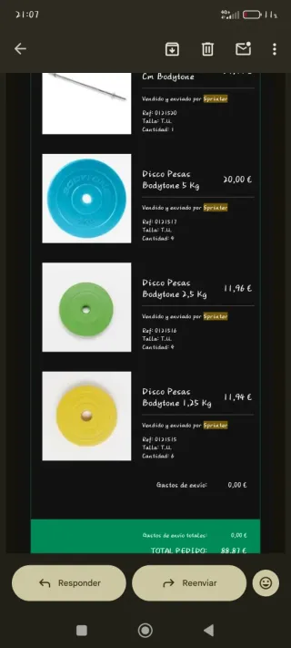 Set de pesas Bodytone