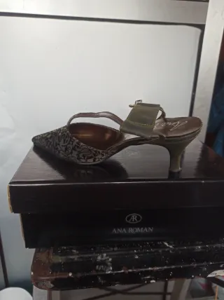 Sandalia Le Ronnan Negra y Dorada