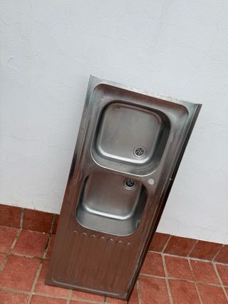 Fregadero de 2 senos de acero inoxidable