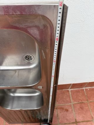 Fregadero de 2 senos de acero inoxidable