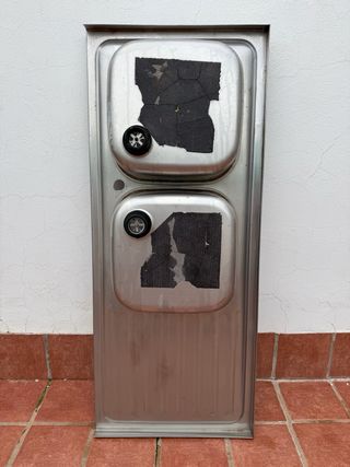 Fregadero de 2 senos de acero inoxidable