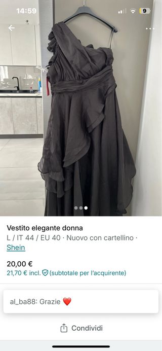 Vestito elegante donna Shein taglia L/IT 44