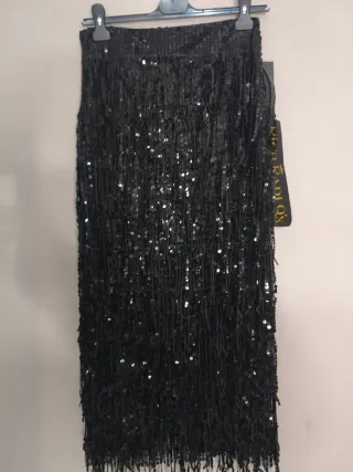 Falda Rochas lentejuelas negra Talla M