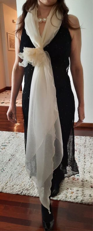 Vestido fiesta negro Roberto Verino midi