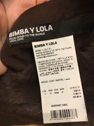 Abrigo Bimba y Lola reversible marrón