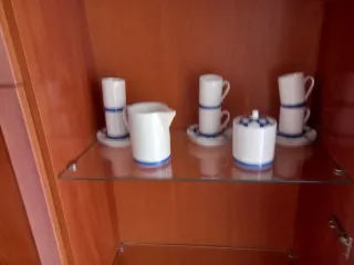 Juego de café porcelana azul y blanco