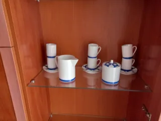 Juego de café porcelana azul y blanco