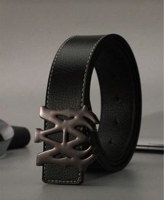 Cinturón Amiri Negro Hebilla Plateada