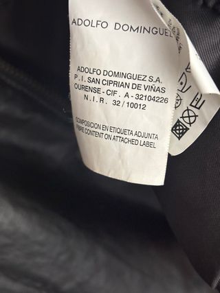 Chaqueta Adolfo Dominguez Negra Talla M (50)
