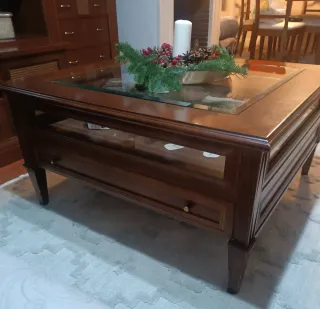 Mesa de centro madera y cristal