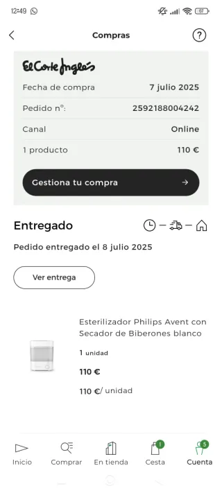 Esterilizador y Secador Philips Avent Premium