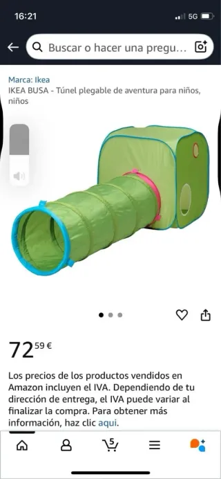 Casa y túnel de juego Ikea Busa