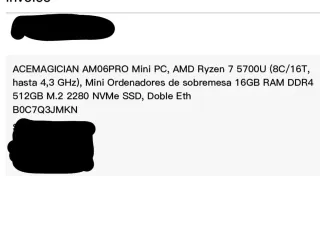 Mini PC AMD Negro/Plateado