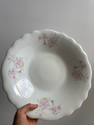 Jarra y plato lavamanos antiguo porcelana
