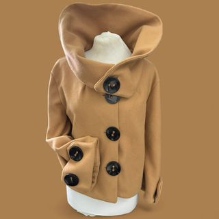 Cappottino donna marrone con bottoni