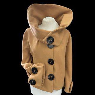 Cappottino donna marrone con bottoni