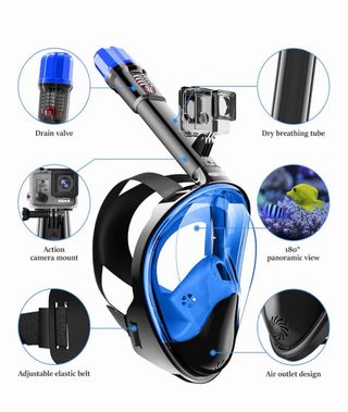 Máscara buceo 180º con cámara sin usar.
